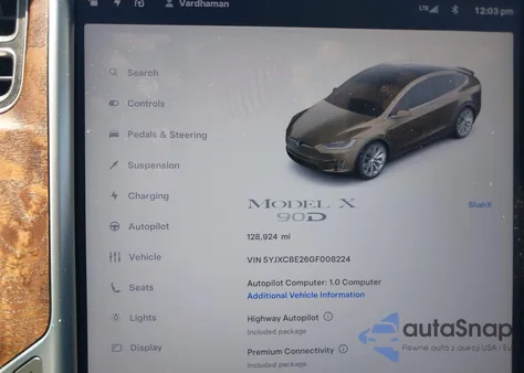 2016 Tesla Model X 60D/70D/75D/90D/P100D из США, поврежденный, VIN 5YJXCBE26GF008224